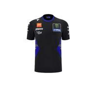 Macron Polo Fan Gear Hombre Monster Energy Yamaha Moto GP, Negro/Azul, S
