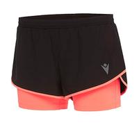Macron Run Kona-Caña de Trenza Micro Short 2.5 Stretch Blk/Ncor Wmn Shorts, Mujer, Negro/Amarillo Fluorescente, X-Large