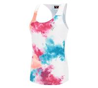 Macron Run Start Scc Gaenor Tank Print Wht Printed/Ncor Wmn Camiseta, Mujer, Blanco-Coral, M