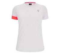 Macron Run Start Scd Hattie Reflex-Camiseta PRNT Wht/Ncor SS Wmn, Mujer, Color Blanco, M