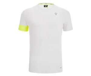 Macron Run Start Scd Howie Reflex Camiseta Print Wht/Nyel SS Man Malla, Hombres, Blanco-Amarillo, XX-Large