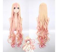 Macross F Sheryl Nome - Peluca de pelo largo rubio claro y rosa, resistente al calor, disfraz de cosplay + pista + gorra PL-085