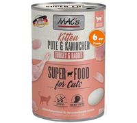 MAC's Cat Kitten Pavo & Conejo | 6 x 400 g | Comida húmeda para Gatitos | Alimento equilibrado y sin Cereales | Perfil Especial de aminoácidos para apoyar el Crecimiento