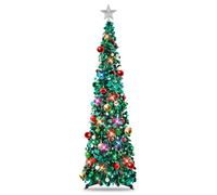 MACTING - Árbol de Navidad nevado Plegable de 1,5 m con Soporte, costero, para Decoraciones navideña, exhibición del hogar, decoración de Oficina