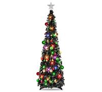 MACTING - Árbol de Navidad Plegable de 1,5 m con Soporte para árbol de Navidad Artificial, para Interior y Exterior, Color Negro