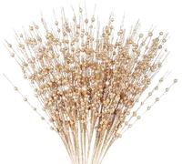 MACTING Juego de 12 Adornos Artificiales de Purpurina para árbol de Navidad, 44 cm, decoración para árbol de Navidad, Guirnalda de Navidad, Corona de Navidad, Corona de Puerta, Corona de Navidad