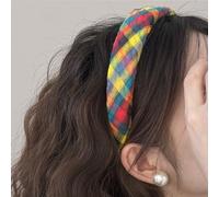 Macute Grid Series - Diadema hecha a mano, cómoda, acolchada, a cuadros, grande, para rascar, para mujer, 1 unidad (colorido, grande)