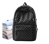 Macuto De Viaje Para Mujer Mochila Estudiantil De Nailon Con Lunares Para