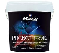 Macy Pintura Phonothermic de Última Tecnología. Termoaislante. Anticondensación. Antisonora. Pintura Para Interior y Exterior. 15 Litros. Color Blanco