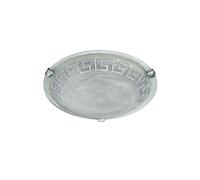 Macy Redonda CM 30 Vidrio Con Decoro Griega Plata