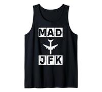 Mad a JFK Ruta de avión Madrid Nueva York Camiseta sin Mangas