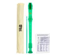 Mad About REC03 Flauta dulce Soprano para escuela con bolsa, varilla de limpieza y tabla de digitación - Verde