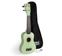 Mad About SU8 Ukelele soprano - Verde menta con bolsa de concierto, púa y cuerdas de repuesto - Ideal para escuelas y principiantes, incluye cuerdas negras de carbono para mejorar la afinación