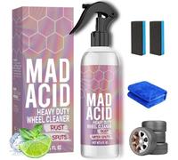 Mad Acid Glass Cleaner, Mad Acid Heavy Duty Wheel Cleaner, Streak-Free Formula for Windows, Mirrors, and Cars - Heavy-Duty, Fast-Drying, and Eco-Friendly (4OZ,1pc)