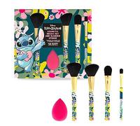 MAD BEAUTY Disney Lilo & Stitch - Juego de brochas cosméticas con esponja mezcladora, regalos de belleza y cuidado personal, cuatro cepillos para uso versátil