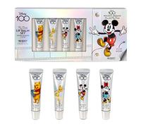 MAD Beauty - Set de Bálsamos Labiales Disney 100 | Hidratación Brillante | Fragancias Vainilla, Manzana, Coco y Fresa | Personajes Winnie the Pooh, Campanilla, Mickey y Minnie, Plata