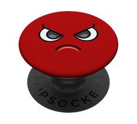 Mad Cranky Face - Funny Cartoon Red PopSockets PopGrip Adhesivo