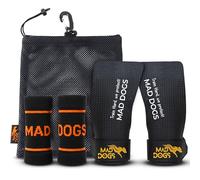 MAD DOGS Calleras Gimnasio Hombre Mujer - Pack Premium 3 en 1 con Muñequeras y Bolsa - Máximo Agarre sin Magnesio - Fibra de Carbono sin Agujeros - Crosstraining y Dominadas