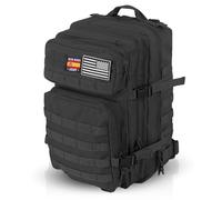 MAD DOGS Mochila Táctica Militar 45L Impermeable con Sistema Molle, Resistente y Multifuncional para Supervivencia, Senderismo, Caza, Airsoft, Trekking, Acampada, Hombre y Mujer (BLACK)