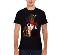 Mad Hatter Johnny Depp Jack Sparrow - Camiseta unisex para hombre, Negro, M