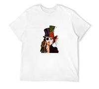 Mad Hatter Johnny Depp Jack Sparrow - Camiseta unisex para hombre y mujer, blanco, XL