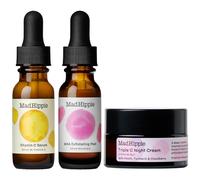 Mad Hippie Kit de brillo de la piel, rutina diaria de cuidado de la piel con crema de noche Triple C, exfoliante AHA y suero de vitamina C