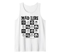 Mad Libs Black and White Character Grid Art Camiseta sin Mangas