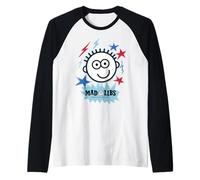 Mad Libs Face with Stars and Lightning Bolt Camiseta Manga Raglan