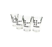 Mad Monkey Funny Shot Glasses with Alcohol Chemical Formula Set of 4