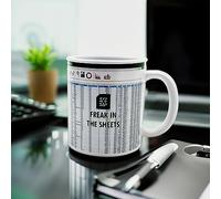 Mad Monkey - Mug Freak in the Sheets - Taza de café Excel para aficionados a las hojas de cálculo