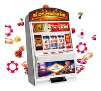 Mad Monkey Tragaperras Hucha XL, Tragaperras Hucha con Luces y Sonido, Tragaperras con Luces, Máquina de Monedas para Niños y Adultos, Máquina de Casino por Dinero Real, Bandido Manco