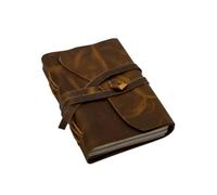 MAD MUNKEE Diario de cuero para rascar para hombres y mujeres, diario de papel vintage y álbum de recortes de viajero, cuaderno de cuero hecho a mano de 9 x 6 pulgadas, color marrón claro