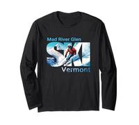 Mad River Glen Cool Esquí Vacaciones Esquí Esquiador al Aire Libre Manga Larga