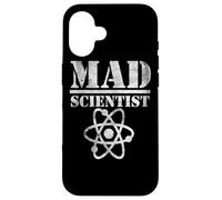 Mad Science Scientist Atom Nerd Química Física Tecnología Carcasa para iPhone 16