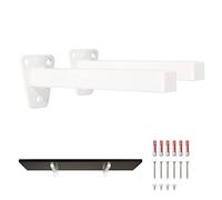 MAD Soportes para estantes, soporte industrial con tornillos y tacos, soportes pesados (20 cm, blanco)