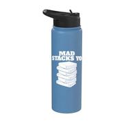 Mad Stacks Yo Funny Pila de libros Stainless Steel Insulated Water Bottle