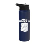 Mad Stacks Yo Funny Pila de libros Stainless Steel Insulated Water Bottle