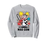 MAD VACA Vaca lleva una motosierra. Caos Funny Chainsaw Crazy Sudadera