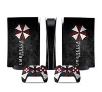 MaD Vision® Kit de skins extra duradero para PlayStation (PS5) Digital | Juego de pegatinas de vinilo mate para consola + 2 controladores, para diseño de paraguas residente malvado