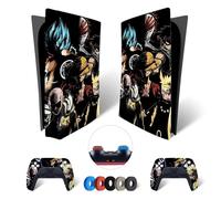 MaD Vision® Set de Skin Extra-Duraderas en Vinilo para PS5 Disc + 5 Pares de Aiming Rings|Kit Adhesivo y Resistente a los Arañazos para Playstation 5 + 2 Controllers - para Anime Diseño