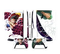MaD Vision® Set de Skin Extra-Duraderas en Vinilo para PS5 Disc + 5 Pares de Aiming Rings|Kit Adhesivo y Resistente a los Arañazos para PlayStation 5 + 2 Controllers - para One-Piece Diseño