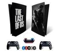 MaD Vision® Set de Skin Extra-Duraderas en Vinilo para PS5 Disc + 5 Pares de Aiming Rings|Kit Adhesivo y Resistente a los Arañazos para Playstation 5 + 2 Controllers - para The Last of Us Diseño