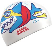 Mad wave baby shark silicone cap blanco/azul