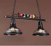 MADABO Luces de mesa de billar Candelabro, Billar y luces de mesa de billar, E27 Lámpara colgante de billar Lámpara de techo de hierro forjado con pantalla de lámpara de vidrio para fiesta Sala de