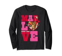 Madagascar Amor Loco Corazón Animal Diversión Manga Larga