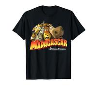 Madagascar Squished Group Shot Classic Movie Logo Camiseta