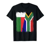 Madagascar Sudáfrica Media Bandera Camiseta