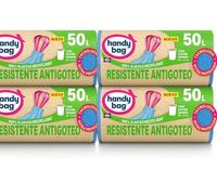 MADALO - Handy bag Pack 4 paquetes de 8 bolsas de basura 50 litros, 68 x 73 cms, resistente antigoteo, plástico 100% reciclado - Total 32 bolsas