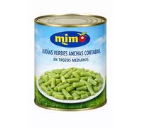 MADALO - Pack MIMO Judias verdes anchas cortadas en trozos medianos lata 2.65kgs 1330grs peso escurrido