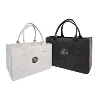 MADAME GONGO Juego de 2 bolsas de la compra XL & L con asa, plegables, resistentes, ideales para compras, revistas y leña, bolsa de fieltro, cesta, cesta de fieltro, bolsa de transporte, bolsa de